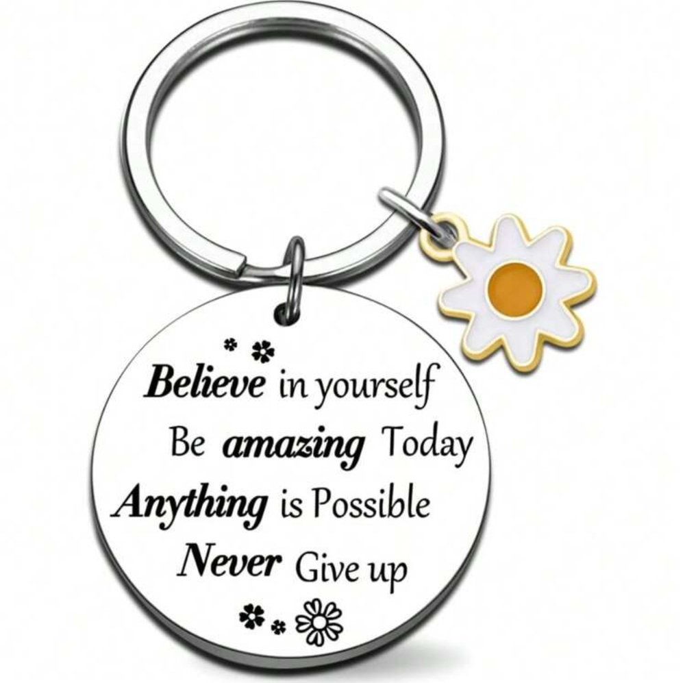 3/$25 Believe In Yourself Be Amazing Stainless Steel Keychain NEW